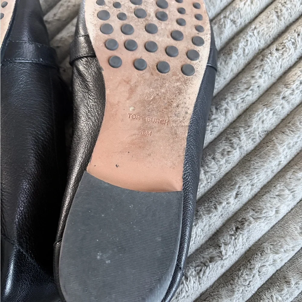 Tory Burch Georgia Loafers Black leather size 10 - Picture 8 of 12